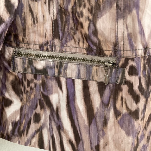 Chicos Jacket Womens Size 1 Tie Dye Snap Buttons Windbreaker Zip Pockets - Picture 5 of 7